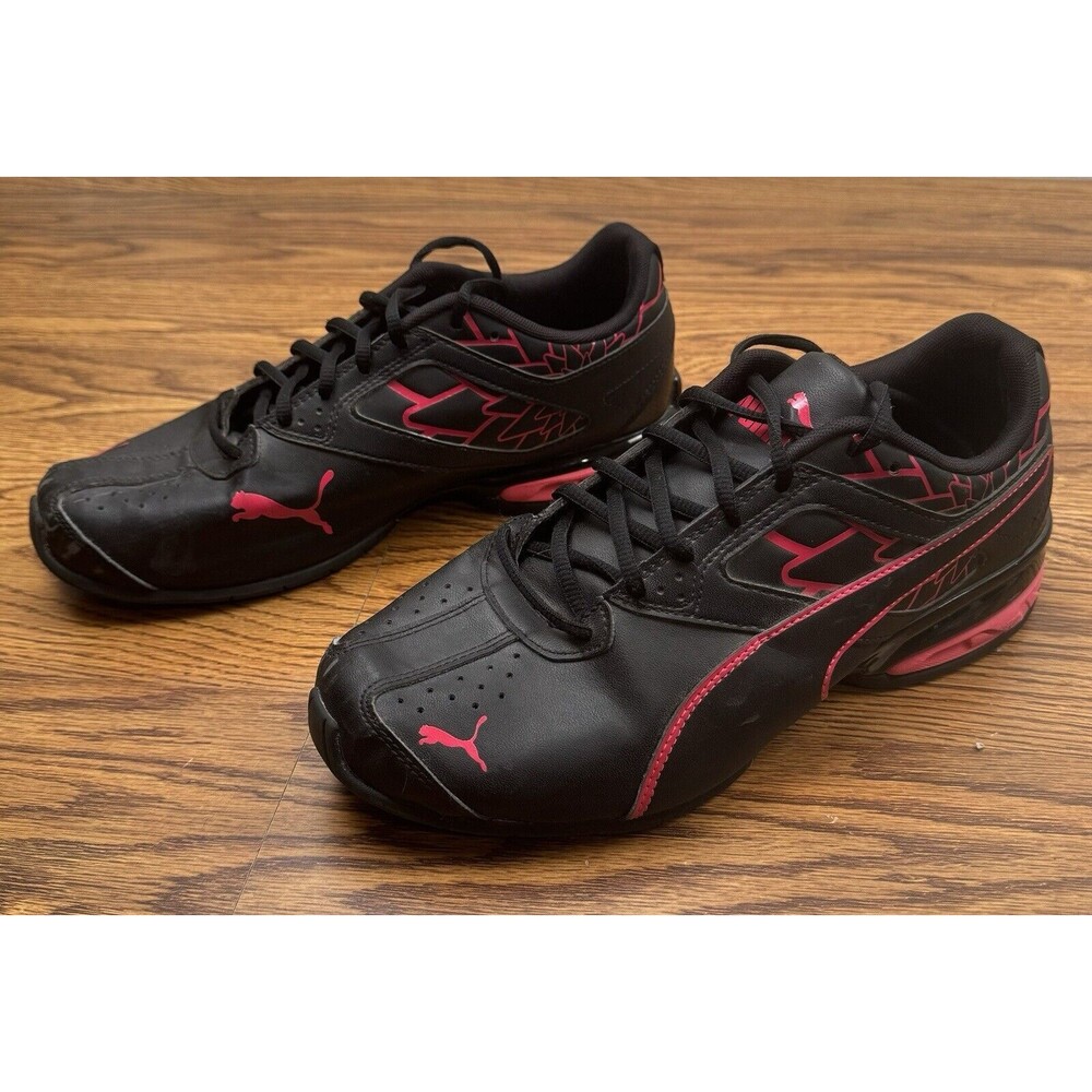 Puma Shoes Womens 11 Tazon 6 Runningl Sneakers 376045-01 Black Leather Lace Up